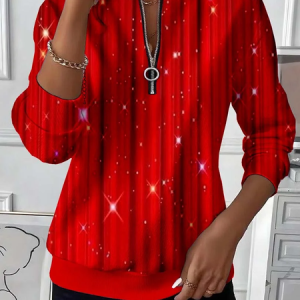 Women Christmas Crew Neck Printing Casual Spring/Fall Long Sleeve Sweatshirt, JustFashionNow Sweatshirts & Hoodies, color:Red|size:XXL,