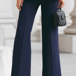 Urban Plain Straight Pants, Pants, color:Navy Blue|size:XXL, Stylewe
