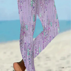 Women Abstract Casual All Season Printing Long Leggings, JustFashionNow Leggings, color:Purple|size:XXL,