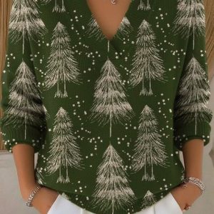 Women Santa Claus Long Sleeve Comfy Vintage Sweater, Sweaters, color:Army Green|size:4XL, catalog Noracora shop