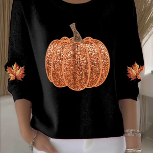 Women Cotton Halloween Long Sleeve Comfy Vintage Sweater, Sweaters, color:Black|size:4XL, catalog Noracora shop