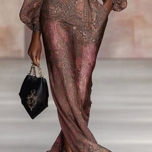 Elegant Ethnic Printing Wide Leg Pants, Pants, color:As Picture|size:XXL, Stylewe