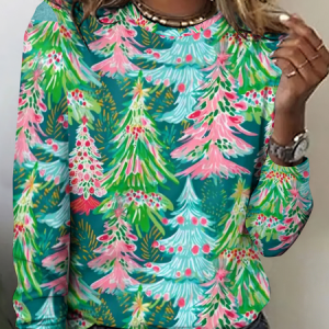 Vintage Plants Crew Neck Long Sleeve T-shirt, T-shirts, color:As Picture|size:4XL, catalog Noracora shop