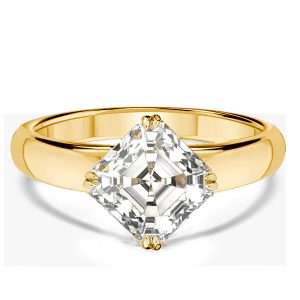 classic engagement rings - Italo East West Asscher Cut White Sapphire Engagement Rings, Italo jewelry - Online Catalog