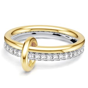 eternity band - Italo Two Tone 2-stack Round Cut Wedding band Ring Set, Italo jewelry - Online Catalog