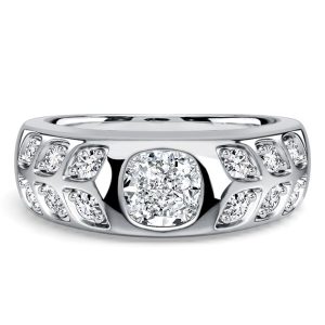 vintage engagement rings - Italo Flush Setting Cushion Cut Vintage Engagement Rings For Women, Italo jewelry - Online Catalog