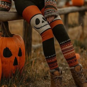 Women Geometric Vintage All Season Long Leggings, Leggings, color:As Picture|size:4XL, catalog Noracora shop