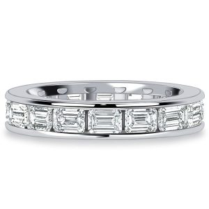 eternity band - Italo 4.5 MM Channel Set Emerald Cut Eternity Wedding Band For Women, Italo jewelry - Online Catalog