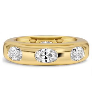 eternity band - Italo Flush Setting Oval Cut Eternity Wedding Band For Women, Italo jewelry - Online Catalog