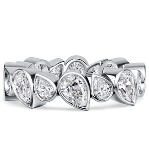 eternity band - Italo Bezel Setting Pear Cut Eternity Wedding Band For Women, Italo jewelry - Online Catalog