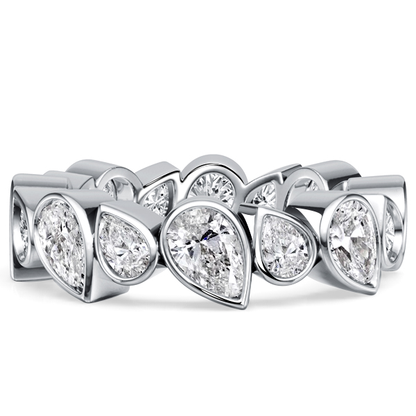 eternity band - Italo Bezel Setting Pear Cut Eternity Wedding Band For Women, Italo jewelry - Online Catalog