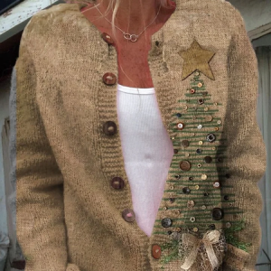 Women Wool/Knitting Floral Long Sleeve Comfy Casual Cardigan, Cardigans, color:As Picture|size:4XL, catalog Noracora shop
