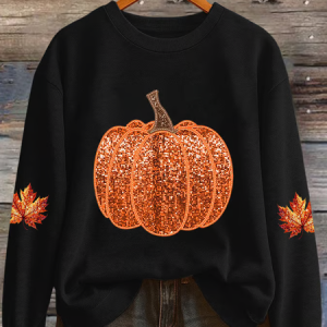Casual Crew Neck Maple Leaf Sweatshirt Printing, Hoodies & Sweatshirts, color:Black|size:XXL, catalog Noracora shop