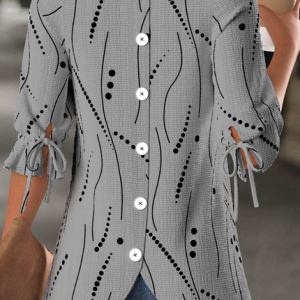 Women Blouse Crew Neck Half Sleeve Striped Print Loose Comfy Shirt, Blouses, color:Gray|size:XXL, catalog Noracora shop