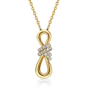 necklaces - Italo Infinity White Sapphire Necklace Pendant Necklace, Italo jewelry - Online Catalog