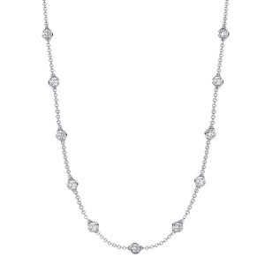 necklaces - Italo White Sapphire Necklace Bezel Set Tennis Necklace, Italo jewelry - Online Catalog