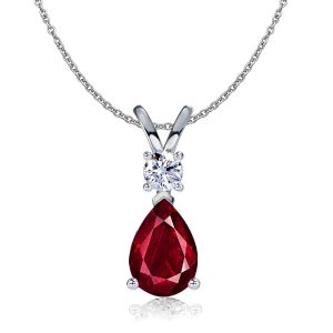 necklaces - Italo Teardrop Pear Cut Ruby Pendant Necklace For Women, Italo jewelry - Online Catalog