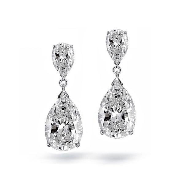 earrings - Pear Cut Sterling Silver Drop Earrings For Women, Italo jewelry - Online Catalog - Image 2