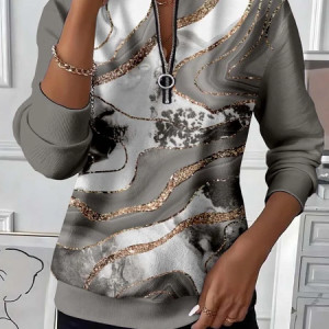 Casual Crew Neck Abstract Sweatshirt Printing, Hoodies & Sweatshirts, color:Gray|size:4XL, catalog Noracora shop