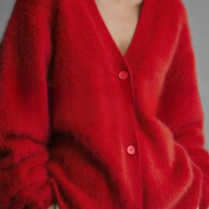 Women Spring/Fall Outerwear Vintage Split Joint Plain Long Sleeve V Neck Jacket, Cardigans, color:Red|size:XL, catalog Noracora shop
