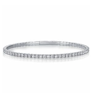 bracelets - Italo 2.5 MM Round Cut Flexible Bangle Bracelet For Women, Italo jewelry - Online Catalog