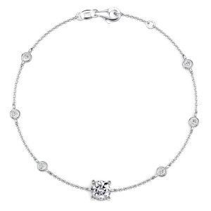 bracelets - Italo Bezel Setting Round Cut Chain Bracelet For Women, Italo jewelry - Online Catalog