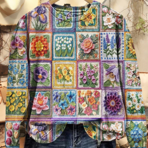 Vintage Floral Art Print Crew Neck Comfy Sweatshirt, Hoodies & Sweatshirts, color:Multicolor|size:5XL, catalog Noracora shop