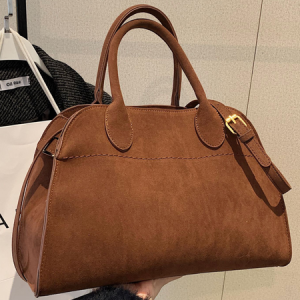 Urban Suede Plain Classic Backpack, Clutches, color:Brown, Stylewe