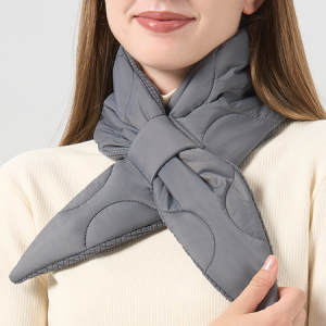 Women's autumn and winter triangle scarf plus velvet warm neck scarf, Scarves, color:Gray|size:One-size, Stylewe