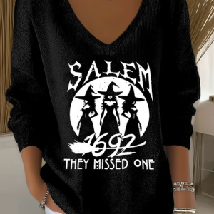 Women Cotton Text Letters Long Sleeve Comfy Casual Sweater, Sweaters, color:Black|size:4XL, catalog Noracora shop