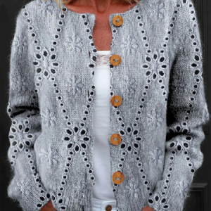 Women Knitted Geometric Long Sleeve Comfy Vintage Cardigan, Cardigans, color:Blue|size:5XL, catalog Noracora shop