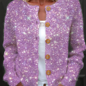 Women Knitted Plain Long Sleeve Comfy Vintage Cardigan, Sweaters, color:Purple|size:5XL, catalog Noracora shop