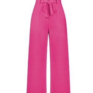 Women Plain Long Elastic Waist Pants Casual Spring/Fall Trousers, JustFashionNow Pants, color:Rose Red|size:XL,