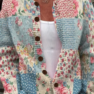 Women Floral Print Long Sleeve Comfy Vintage Cardigan, Cardigans, color:As Picture|size:5XL, catalog Noracora shop