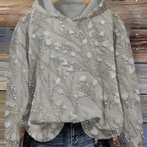 Women Casual Hoodie 3D Floral Printing Loose Comfy Top, Hoodies & Sweatshirts, color:Gray|size:5XL, catalog Noracora shop