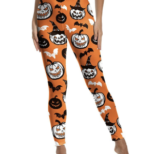 Women Geometric Casual All Season Long Leggings, Pants, color:Light Orange|size:XXL, catalog Noracora shop