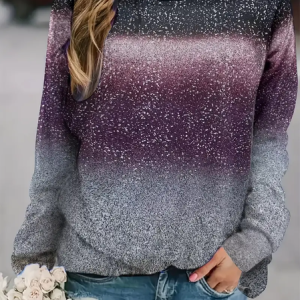 Casual Crew Neck Abstract Sweatshirt Printing, Hoodies & Sweatshirts, color:Purple|size:XXL, catalog Noracora shop