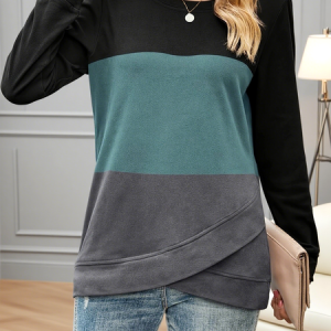 Casual Crew Neck Striped Sweatshirt, Hoodies & Sweatshirts, color:Black|size:XXL, catalog Noracora shop