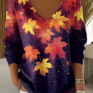 Women Cotton Floral Long Sleeve Comfy Casual Sweater, Sweaters, color:Black|size:4XL, catalog Noracora shop