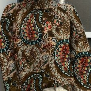 Women Floral Printing Spring/Fall Vintage Long Sleeve Turtleneck Sweater, JustFashionNow Sweaters, color:Brown|size:4XL,