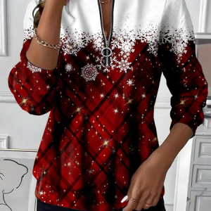 Women Christmas Crew Neck Printing Casual Spring/Fall Long Sleeve Sweatshirt, JustFashionNow Sweatshirts & Hoodies, color:Red|size:4XL,