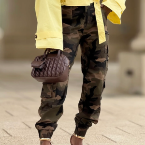 Casual Camo Pockets Ankle Banded Pants, Pants, color:Camouflage|size:XXL, Stylewe
