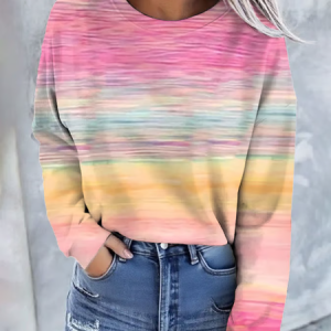 Women Abstract Crew Neck Printing Casual Spring/Fall Long Sleeve Sweatshirt, JustFashionNow Sweatshirts & Hoodies, color:Pink|size:XXL,