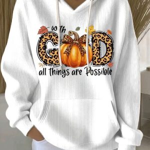 Vintage Hooded Pumpkin Pattern Hoodie, Hoodies & Sweatshirts, color:White|size:5XL, catalog Noracora shop