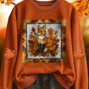Casual Crew Neck Animal Sweatshirt Printing, Hoodies & Sweatshirts, color:Orange|size:XXL, catalog Noracora shop