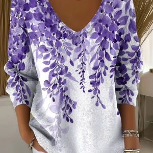 Women Cotton Ombre Long Sleeve Comfy Casual Sweater, Sweaters, color:Light Purple|size:4XL, catalog Noracora shop