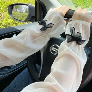 Outdoor Sun Protection Loose Sleeves For Women Anti-ultraviolet Arm Guards Summer Driving Mesh Gloves Thin Lace Ice Sleeves, Gloves, color:Color19|size:One-size, catalog Noracora shop