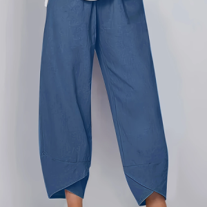 Women Plain Capris Pant Casual Summer Trousers, JustFashionNow Pants, color:Denim Blue|size:5XL