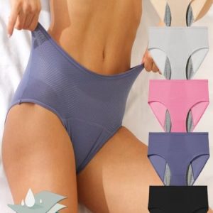 Plain Split Joint Sports Menstrual Pants Special Sanitary Pants Oversized High Waist Comfortable Menstrual Period Briefs Panty, JustFashionNow Panties, color:Royal Blue|size:5XL,