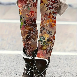 Women Floral Casual All Season Printing Long Leggings, JustFashionNow Leggings, color:As Picture|size:XXL,
